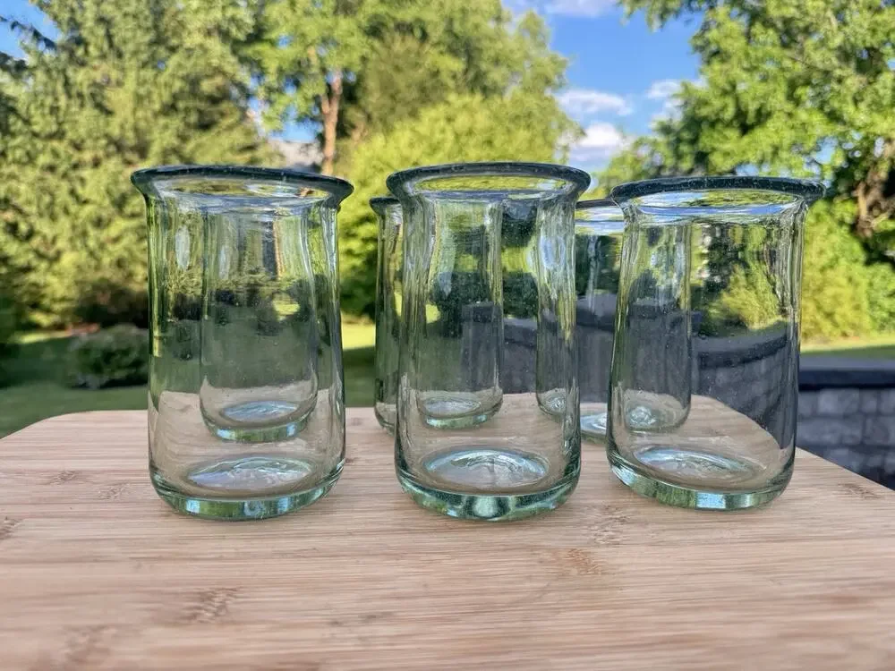 Pottery Barn Casa Hand blown Tumblers 5.5” Glasses ~set Of 6